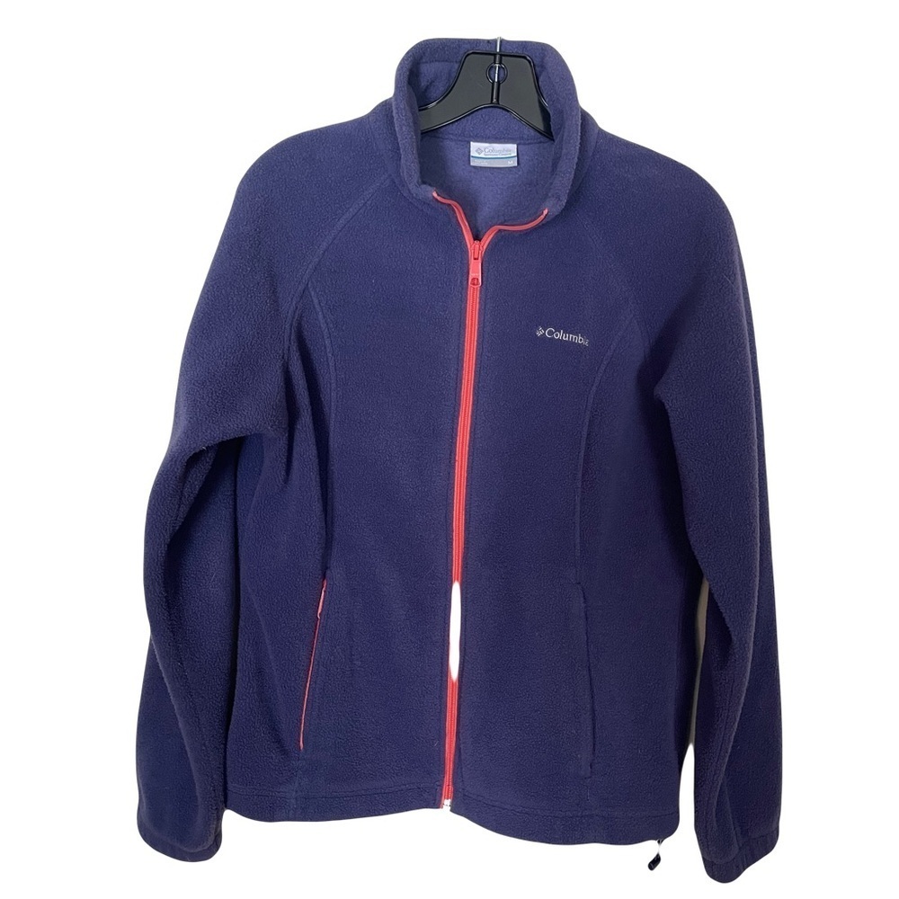 Columbia sportswear company women’s jacket purple full zipper pink trim size M